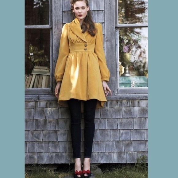 Anthropologie Jackets & Blazers - Anthro {Plenty Tracy Reese} Ruched Marigold Coat